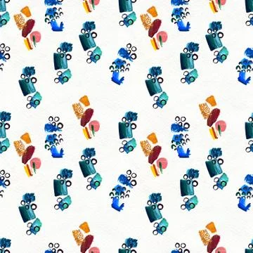 Seamless pattern made by hand drawn paint strokes. Stock Illustration
