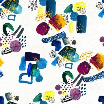 Seamless pattern made by hand drawn paint strokes. Stock Illustration
