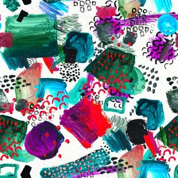 Seamless pattern made by hand drawn paint strokes. Stock Illustration