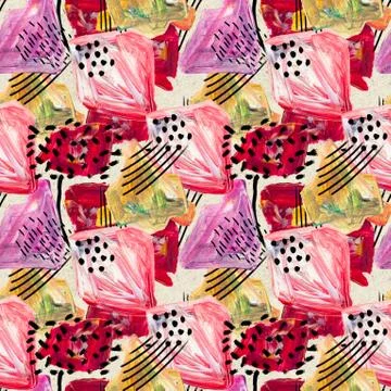 Seamless pattern made by hand drawn paint strokes. Stock Illustration
