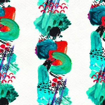 Seamless pattern made by hand drawn paint strokes. Stock Illustration