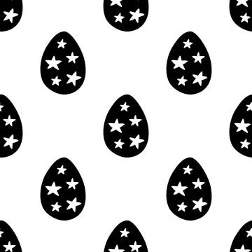 Seamless pattern made from hand drawn Easter eggs illustration. Isolated on 스톡 일러스트
