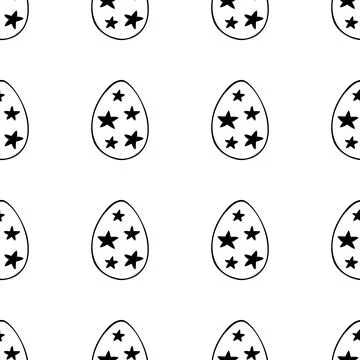 Seamless pattern made from hand drawn Easter eggs illustration. Isolated on 스톡 일러스트