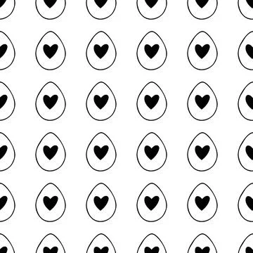 Seamless pattern made from hand drawn Easter eggs illustration. Isolated on Stock Illustration