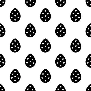 Seamless pattern made from hand drawn Easter eggs illustration. Isolated on Illustrazione stock