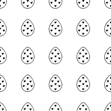 Seamless pattern made from hand drawn Easter eggs illustration. Isolated on イラスト素材