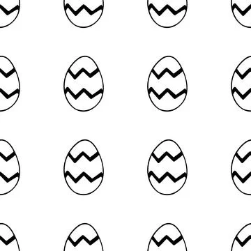 Seamless pattern made from hand drawn Easter eggs illustration. Isolated on Stock Illustration