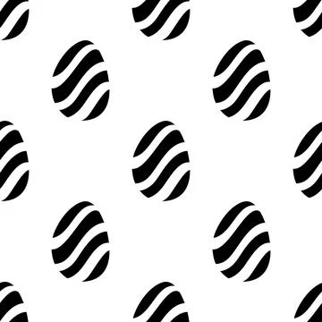 Seamless pattern made from hand drawn Easter eggs illustration. Isolated on w Stock Illustration