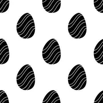 Seamless pattern made from hand drawn Easter eggs illustration. Isolated on w イラスト素材