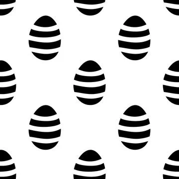 Seamless pattern made from hand drawn Easter eggs illustration. Isolated on w 스톡 일러스트
