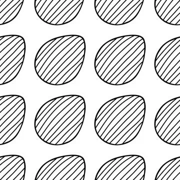 Seamless pattern made from hand drawn Easter eggs illustration. Isolated on w Stock Illustration