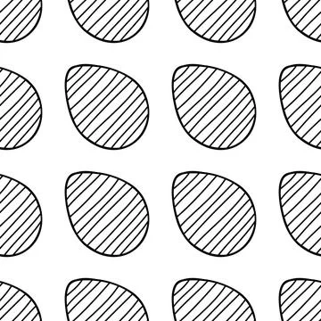 Seamless pattern made from hand drawn Easter eggs illustration. Isolated on w Stock Illustration