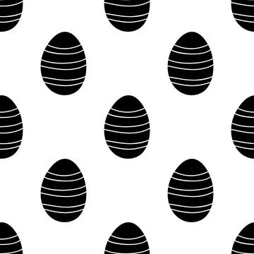 Seamless pattern made from hand drawn Easter eggs illustration. Isolated on w 库存插图