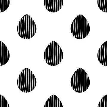 Seamless pattern made from hand drawn Easter eggs illustration. Isolated on w 스톡 일러스트
