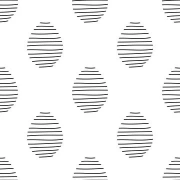Seamless pattern made from hand drawn Easter eggs illustration. Isolated on w Illustrazione stock