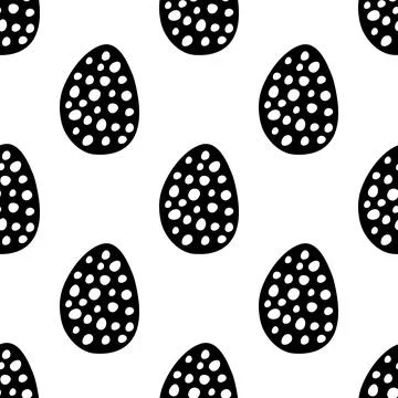 Seamless pattern made from hand drawn Easter eggs illustration. Isolated on w 스톡 일러스트