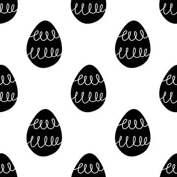Seamless pattern made from hand drawn Easter eggs illustration. Isolated on Stock Illustration