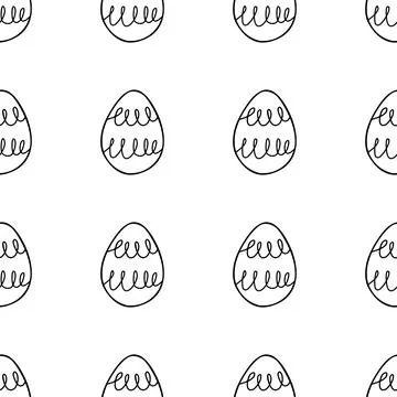 Seamless pattern made from hand drawn Easter eggs illustration. Isolated on Stock Illustration