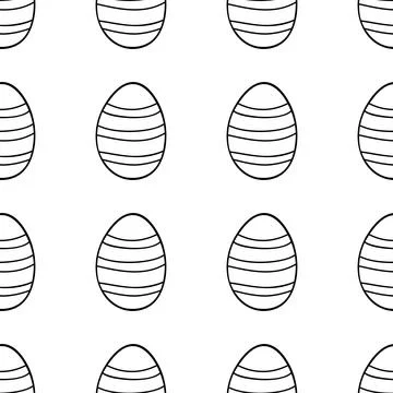Seamless pattern made from hand drawn Easter eggs illustration. Isolated on Stock Illustration