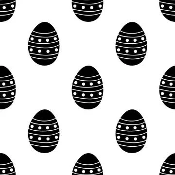 Seamless pattern made from hand drawn Easter eggs illustration. Isolated on Stock Illustration