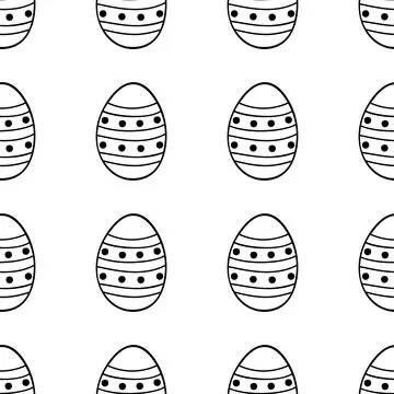 Seamless pattern made from hand drawn Easter eggs illustration. Isolated on Stock Illustration