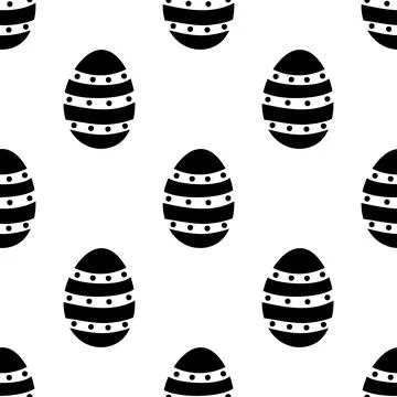 Seamless pattern made from hand drawn Easter eggs illustration. Isolated on Stock Illustration