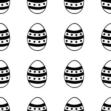 Seamless pattern made from hand drawn Easter eggs illustration. Isolated on Stock Illustration