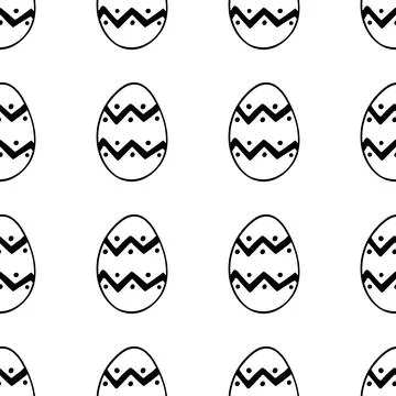 Seamless pattern made from hand drawn Easter eggs illustration. Isolated on Stock Illustration