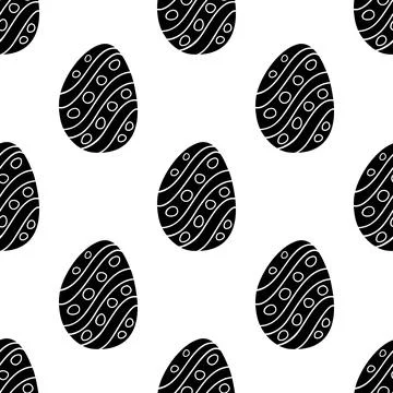 Seamless pattern made from hand drawn Easter eggs illustration. Isolated on Stock Illustration