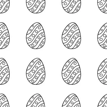 Seamless pattern made from hand drawn Easter eggs illustration. Isolated on 스톡 일러스트