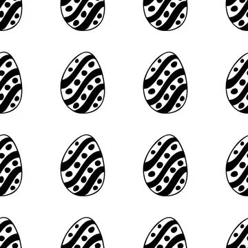 Seamless pattern made from hand drawn Easter eggs illustration. Isolated on Stock Illustration