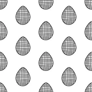 Seamless pattern made from hand drawn Easter eggs illustration. Isolated on Stockillustratie