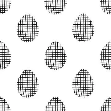 Seamless pattern made from hand drawn Easter eggs illustration. Isolated on Stock Illustration