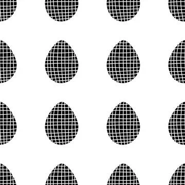 Seamless pattern made from hand drawn Easter eggs illustration. Isolated on 库存插图