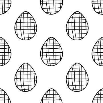 Seamless pattern made from hand drawn Easter eggs illustration. Isolated on Illustrazione stock