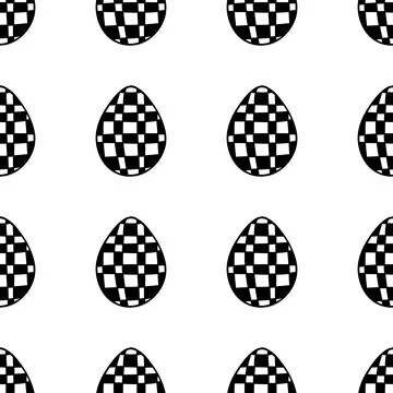 Seamless pattern made from hand drawn Easter eggs illustration. Isolated on Stock Illustration