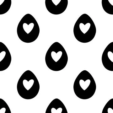 Seamless pattern made from hand drawn Easter eggs illustration. Isolated on w 스톡 일러스트
