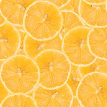 Seamless pattern made of lemon. Tasty juicy fruit texture. Stock Photos