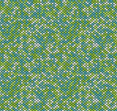 Seamless pattern made of overlay hexagons in shades of green, blue and white Stock Illustration