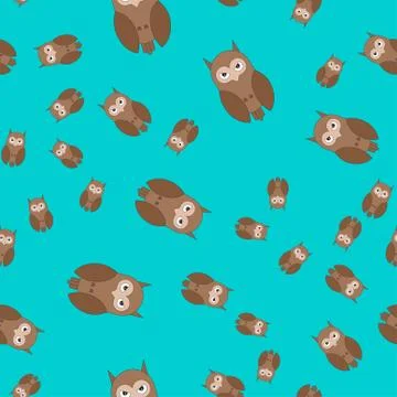Seamless pattern made of owls. Stock Illustration