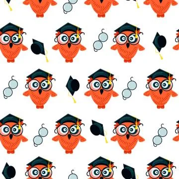 Seamless pattern made of Owls Stock Illustration