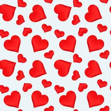 Seamless pattern made of red hearts. Stock Photos