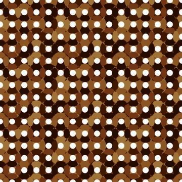 Seamless pattern made of round shapes in different brown colors Stock Illustration