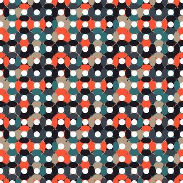 Seamless pattern made of round shapes in different shades of muted colors wit Stock Illustration
