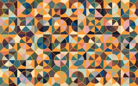 Seamless pattern made of simple geometric shapes. Stock Illustration