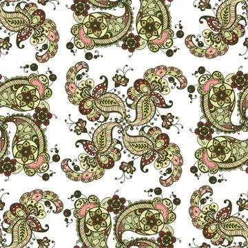 Seamless pattern made from square ornament elements made in orient style Stock Illustration