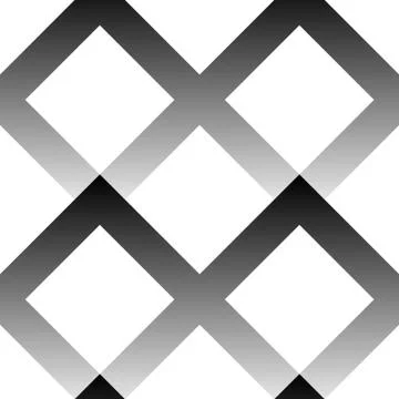 Seamless pattern made of squares with gradient fills. Black and white vector  Illustrazione stock