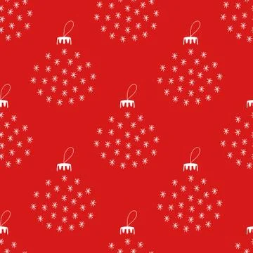 Seamless pattern made from white Christmas bauble shape from snowflakes on a  Illustrazione stock