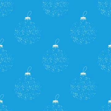 Seamless pattern made from white Christmas bauble shape from snowflakes on a  Stock Illustration