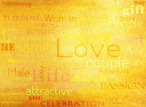 Seamless pattern made from words which relate with word love Illustrazione stock